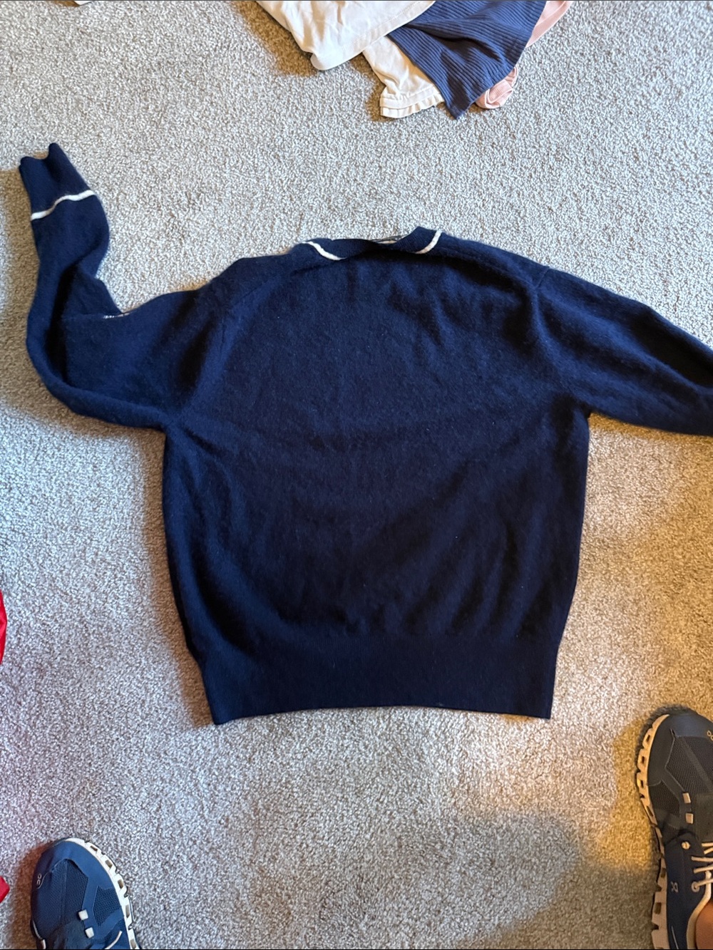 Ralph Lauren Navy Crewneck Sweater with White Trim The Open - Picture 6 of 7
